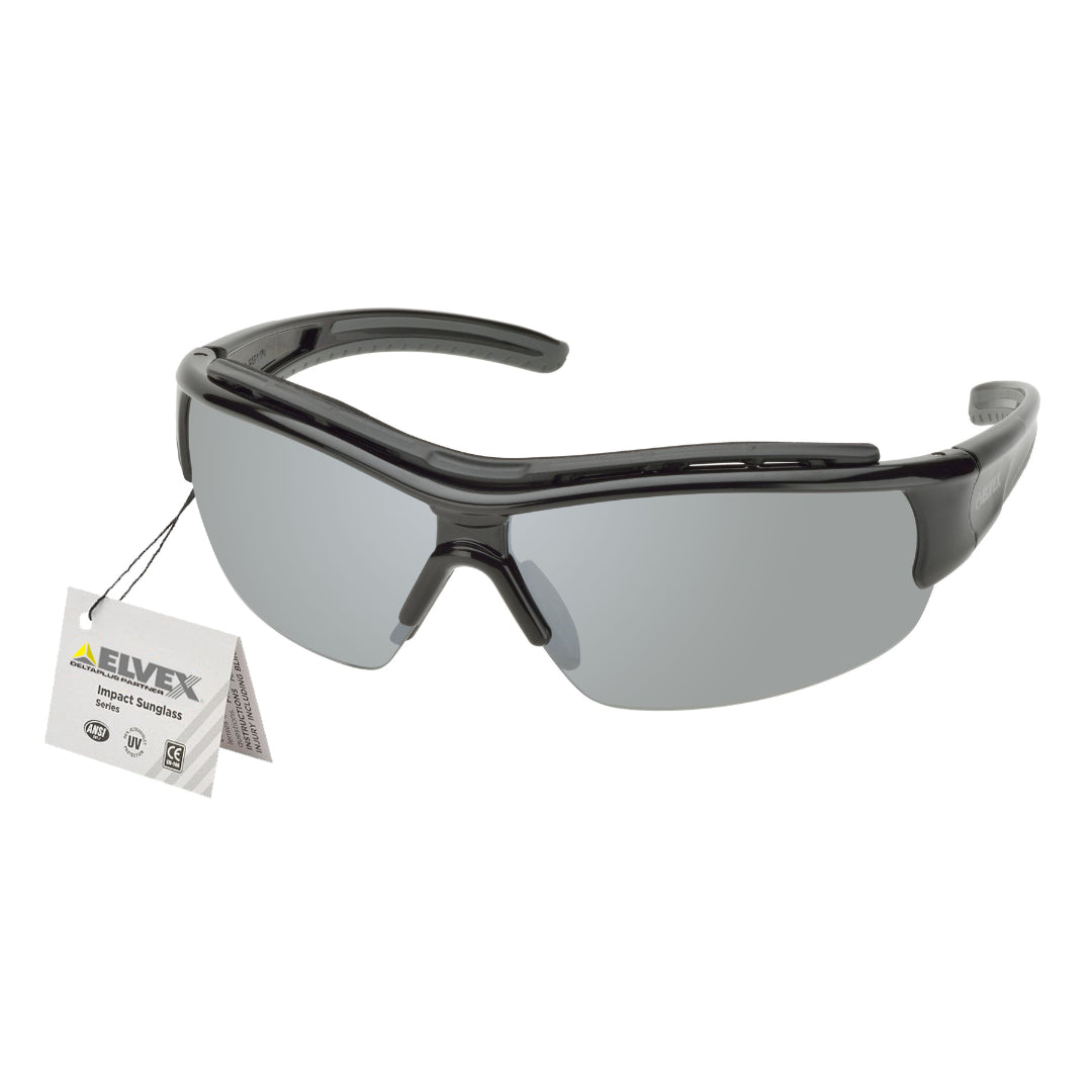 Delta Plus RSG300 Black Safety Glasses w/ Silver Mirror Lens